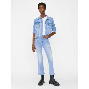 FRAME Le One Crop Mini Boot Casper Light High Rise Bootcut Jeans, Size 2 (30-35)
